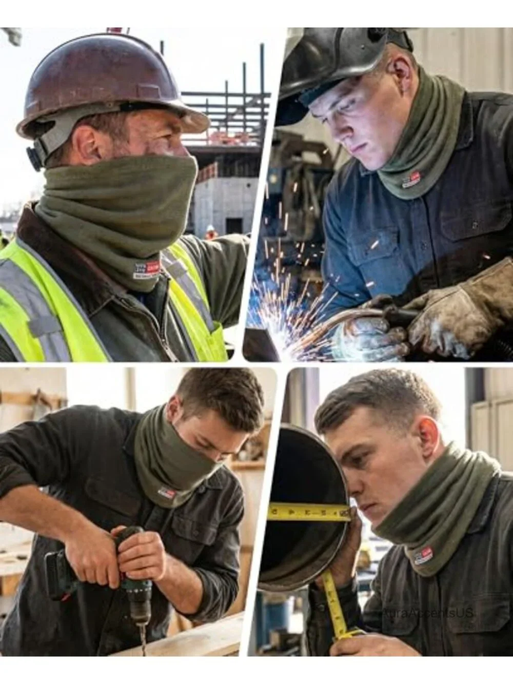 Flame Resistant Neck Gaiter, 7oz Cotton Knit, FR Welding Face Cover
